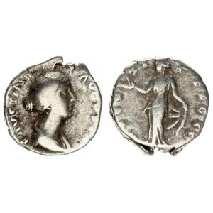 Roman Empire 1 Denarius Faustina II AD 147-175. Roma. Av. FAVSTINA – AVGVST Draped bust of Faustina ...
