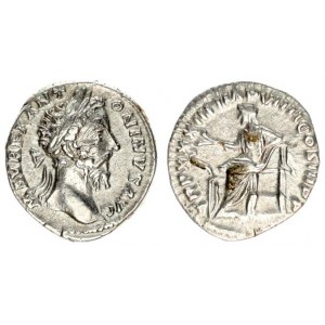 Roman Empire 1 Denarius Marcus Aurelius  AD 161-180. Rome. M AVREL ANTONINVS AVG laureate head right...
