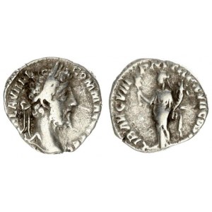 Roman Empire 1 Denarius Commodus AD 177-192. Roma. Averse: L AEL AVREL COMM AVG P FEL Laureate head ...