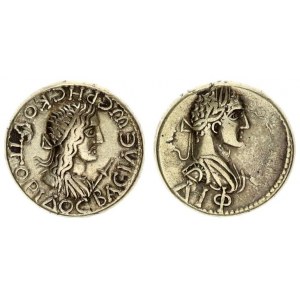 Roman Empire Bosphorus 1 Stater 218. Rheskuporis II (211-228) Rheskuporis II and Elagabal.Electrum s...