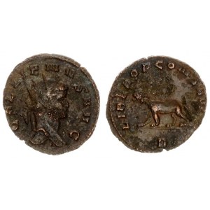 Roman Empire 1 Antoninianus Gallienus 260-269. Rome. Radiate head right. Panther walking left. GALLI...