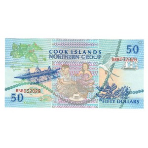 Cook Islands 50 Dollars ND 1992  P.10a