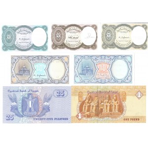 Egypt 5 Piastres - 1 Pound 1940-1980 Lot of 7 Banknotes