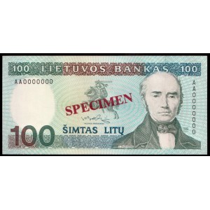 Lithuania 100 Litu Specimen 1991 P#50s