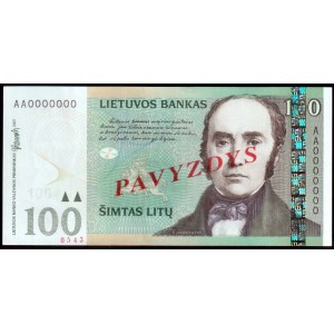 Lithuania 100 Litu Specimen 2007 P#70s