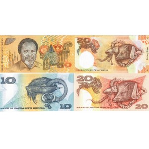 Papua New Guinea 10-50 Kina 1988-2008 Lot of 4 Banknotes