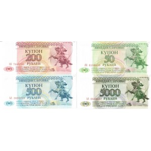 Transnistria 50-5000 Roubles  1993 Lot of 4 Banknotes