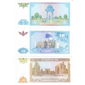 Uzbekistan 3-50 Sum 1994 Lot of 3 Banknotes