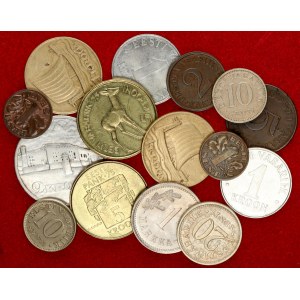 Estonia 1-20 Senti & 1-5 Krooni & Finland 1 Marka 1930-1994. Lot of 15 Coins