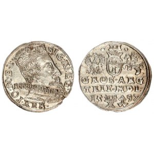 Lithuania 3 Groszy 1597 Vilnius. Sigismund III Vasa (1587-1632). Crown coins  1597 Vilnius; head of ...