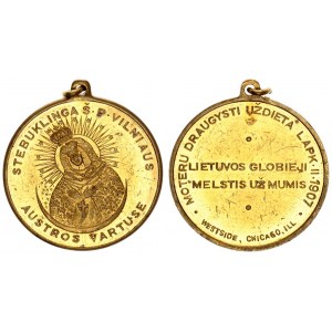 Lithuania Medal 1907. Medal of the Chicago Women's Society dedicated to the Mother of God at the Gat...