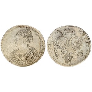 Russia 1 Rouble 1726 Catherine I (1725-1727). Averse: Bust left. Reverse: Crown above crowned double...
