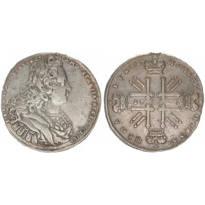 Russia 1 Rouble 1727 Peter II (1727-1729). Moscow type. Averse: Laureate bust right. Reverse: Date...