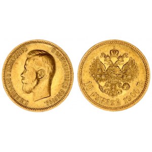 Russia 10 Roubles 1900 ФЗ St. Petersburg. Nicholas II (1894-1917). Averse: Head left. Reverse: Crown...