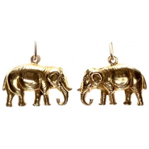 Russia Gold Pendant 1900 ELEPHANT. A very well made and realistic 56 a test gold Pendant of an Ele...