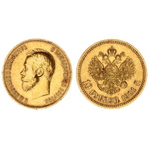 Russia 10 Roubles 1901 АР St. Petersburg. Nicholas II (1894-1917). Averse: Head left. Reverse: Crown...