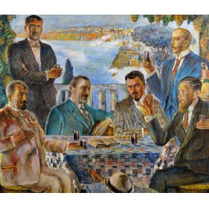 Władysław Jarocki (1879 Podhajczyki, Ukraina - 1965 Kraków), Artyści przy stole