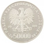 50000 zł, 70 rocznica odzyskania niepodległości Józef Piłsudski, 1988