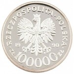 100000 zł, Solidarność, 1990, mała uncja