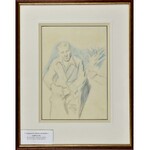 Stanisław Kamocki (1875-1944), Autoportret siedzący na tarasie z rośliną w tle
