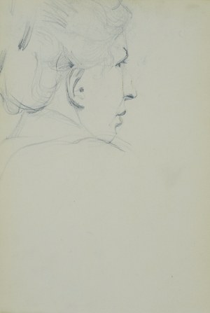 Włodzimierz Tetmajer (1861 - 1923), Głowa młodej kobiety ujęta z lewego boku, od tyłu, ok. 1900