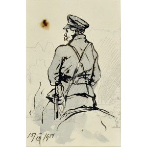 Tadeusz Rybkowski (1848-1926), Żołnierz Legionów Piłsudskiego w siodle, 1919