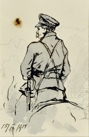 Tadeusz Rybkowski (1848-1926), Żołnierz Legionów Piłsudskiego w siodle, 1919
