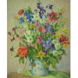 Alicja Berberyusz(ur.1945),Kwiaty w białym wazonie