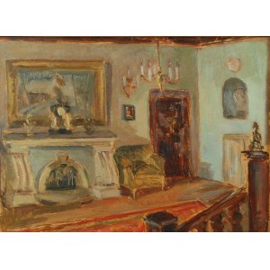 Wojciech Otton FLECK (1903-1972), Wnętrze z kominkiem