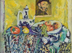 Juliusz JONIAK (ur. 1925), Martwa natura z Cézannem, 2019