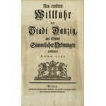 [GDAŃSK] Neu- revidirte Willkühr Stadt Danzig aus Schluss Sämmtlicher Ordnungen publiciret Anno 1761...