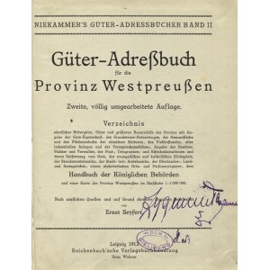 [KSIĘGA adresowa Prus Zach.] Güter-Adressbuch für die Provinz Westpreussen...