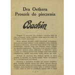 OETKER, August - Dra Oetkera proszek do pieczenia Backin. [Oliwa 193?...