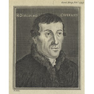„R. D. Nicolao Copernico”; 1797. Miedzioryt z akwafortą 9,1x7,5 cm, na arkuszu 11x12 cm, sygn. na płycie: P...