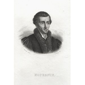 CONQUY, Ephraim (1809-1863) - „Kopernik”; 183?. Staloryt na arkuszu 22x13 cm (w świetle passe-partout), sygn...