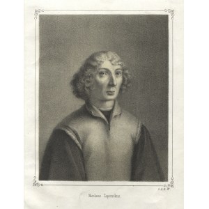 L. L. B. N. - „Nicolaus Copernikus”; XIX w. Litografia 14x11 cm (portret w ramce)...