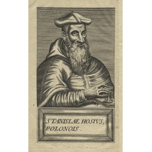 [HOZJUSZ, Stanisław] „Stanislae Hosius, Polonus”; 1584. Drzeworyt 12x7 cm, na arkuszu 15,5x8,5 cm...
