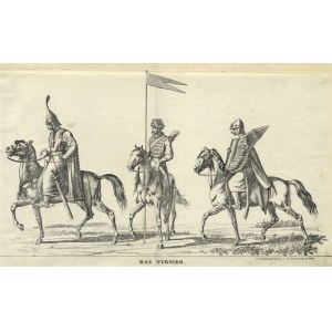 [HUSARIA] „Das Turnier”; ok. 1860. Litografia kredkowa na arkuszu 21,5x37 cm, sygn. pod kompozycją: No 13...