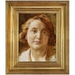 POCHWALSKI, Kazimierz (1855-1940) - Portret kobiety. 1932. Olej na płótnie 27x21 cm (w świetle opr.); sygn...