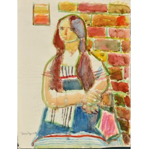 WODYŃSKI, Jan (1903-1988) - Dziewczyna. Akwarela na papierze 48x62 cm, sygn. l. d.: Wodyński...