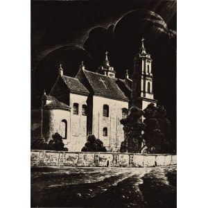 DZIEWAŁTOWSKI-GINTOWT, Jan (1904-1960) - Wilno: kościół św. Jakuba. Cliché-verre, 21,5x15 cm, sygn...