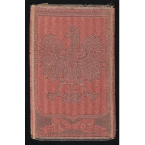 HERB Rzeczypospolitej Polskiej w X-lecie niepodległości: 1918-1928. Jedwab 22,5x14 cm...