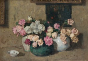 Alfons Karpiński (1875 Rozwadów - 1961 Kraków), Trzy bukiety kwiatów, ok. 1914 r.