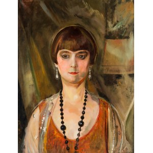 Gustaw Gwozdecki (1880-1935), Portret pani Louise Llewellyn-Jareckiej, 1928 r.