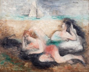 Alicja Halicka ( Kraków 1894 - Paryż 1975), Para leżąca na plaży, l. 30. XX w.