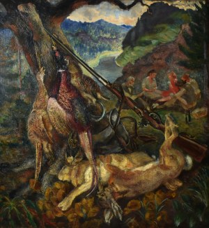 Fryderyk Pautsch (1877-1950), Po polowaniu - Martwa natura myśliwska, 1932
