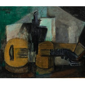 Alicja Halicka (1889-1974), Martwa natura z gitarą, 1914