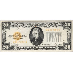 USA, 20 Dollars 1928, Gold Certificate