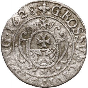 Zygmunt III Waza, Gustaw II Adolf - okupacja szwedzka, grosz 1628, Elbląg