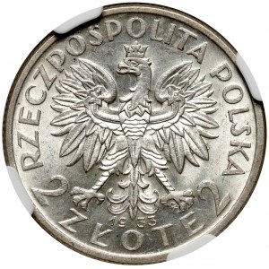 II RP, 2 złote 1933, Warszawa, głowa kobiety